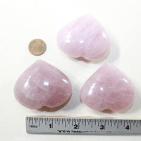 3 Rose Quartz Hearts Combined Weight of  255 Grams #5041 Gemstone Hearts