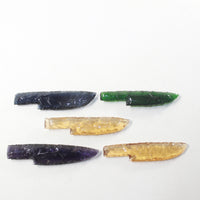 5 Glass Ornamental Knife Blades  #2435