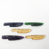 5 Glass Ornamental Knife Blades  #2435