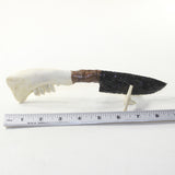 Goat Jaw Handle Obsidian Blade Ornamental Knife #1041 Mountain Man Knife