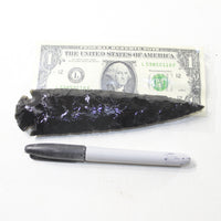 1 Obsidian Ornamental Spearhead  #0841  Arrowheads