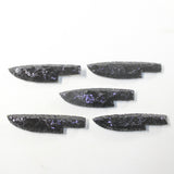 5 Obsidian Ornamental Knife Blades  #813-1  Mountain Man Knife