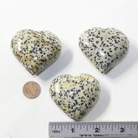 3 Dalmatian  Hearts Combined Weight of  266 Grams #123-1 Gemstone Hearts