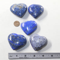 5 Lapis Hearts Combined Weight of  421 Grams #6641 Gemstone Hearts