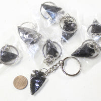 10 Obsidian Arrowhead Key Rings #6842  Keychain Tassel Bag Tag