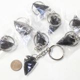 10 Obsidian Arrowhead Key Rings #6842  Keychain Tassel Bag Tag