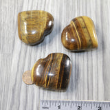 3 Tiger Eye Hearts Combined Weight of  260 Grams #4243 Gemstone Hearts