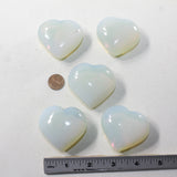 5 Opalite Hearts Combined Weight of  427 Grams #6441 Gemstone Hearts