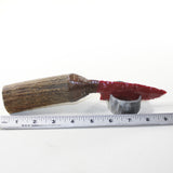 Elk Antler Handle Opaque Glass Blade Ornamental Knife #22838 Mountain Man Knife