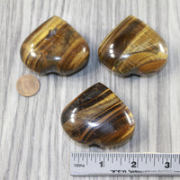 3 Tiger Eye Hearts Combined Weight of  280 Grams #2942 Gemstone Hearts