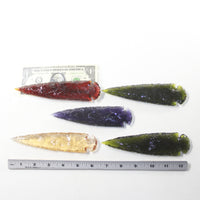 5 Glass Ornamental Spearheads  #2735  Arrowheads