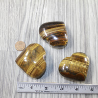 3 Tiger Eye Hearts Combined Weight of  374 Grams #1842 Gemstone Hearts