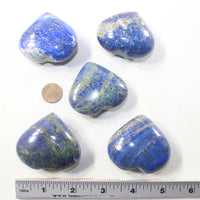 5 Lapis Hearts Combined Weight of  475 Grams #9941 Gemstone Hearts