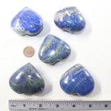 5 Lapis Hearts Combined Weight of  475 Grams #9941 Gemstone Hearts