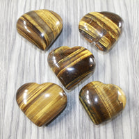 5 Tiger Eye Hearts Combined Weight of  468 Grams #8143 Gemstone Hearts