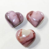 3 Mookaite Hearts Combined Weight of  266 Grams #203-1 Gemstone Hearts