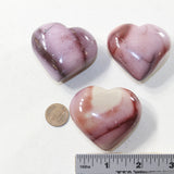 3 Mookaite Hearts Combined Weight of  266 Grams #203-1 Gemstone Hearts