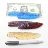 3 Glass Ornamental Knife Blades #4942 Mountain Man Knife