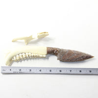 Deer Jaw Handle Stone Blade Ornamental Knife #1341 Mountain Man Knife