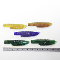 5 Glass Ornamental Knife Blades  #9235