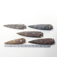 5 Stone Ornamental Spearheads  #9830  Arrowheads
