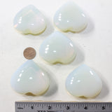 5 Opalite Hearts Combined Weight of  437 Grams #7741 Gemstone Hearts