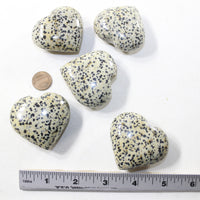 5 Dalmatian Hearts Combined Weight of  418 Grams #283-1 Gemstone Hearts