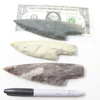 3 Stone Ornamental Knife Blades  #1735  Mountain Man Knife