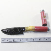 Shotgun Shell Handle Obsidian Blade Ornamental Knife #3341 Mountain Man Knife