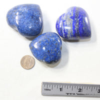 3 Lapis Hearts Combined Weight of  255 Grams #3841 Gemstone Hearts