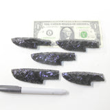5 Small Obsidian Ornamental Knife Blades  #1335  Mountain Man Knife