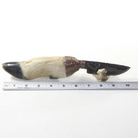 Deer Foot Handle Obsidian Blade Ornamental Knife #1241 Mountain Man Knife