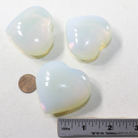 3 Opalite Hearts Combined Weight of  231 Grams #2341 Gemstone Hearts