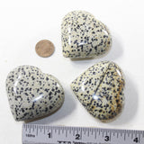 3 Dalmatian  Hearts Combined Weight of  266 Grams #553-1 Gemstone Hearts