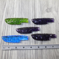 5 Small Glass Ornamental Knife Blades  #4842