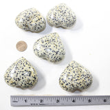 5 Dalmatian Hearts Combined Weight of  418 Grams #283-1 Gemstone Hearts