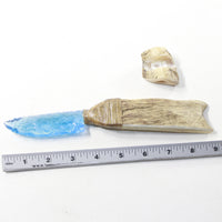 Moose Antler Handle Glass Blade Ornamental Knife #113-1 Mountain Man Knife