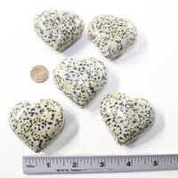 5 Dalmatian Hearts Combined Weight of  418 Grams #283-1 Gemstone Hearts