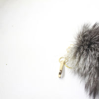 Silver Fox Tail Keyring #9241  Taxidermy Keychain Tassel Bag Tag
