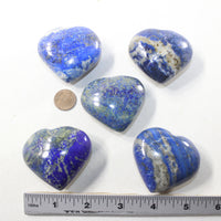 5 Lapis Hearts Combined Weight of  475 Grams #9941 Gemstone Hearts