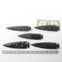 5 Obsidian Ornamental Spearheads  #043-1  Arrowhead