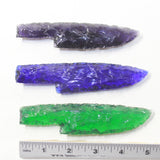 3 Glass Ornamental Knife Blades  #0335