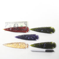 5 Glass Ornamental Spearheads  #2735  Arrowheads