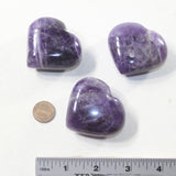 3 Amethyst  Hearts Combined Weight of  243 Grams #413-1 Gemstone Hearts