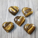 5 Tiger Eye Hearts Combined Weight of  506 Grams #6842 Gemstone Hearts
