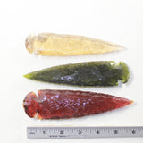 3 Glass Ornamental Spearheads  #2135  Arrowheads