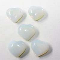 5 Opalite Hearts Combined Weight of  427 Grams #6441 Gemstone Hearts