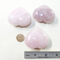 3 Rose Quartz Hearts Combined Weight of  255 Grams #3441 Gemstone Hearts