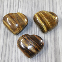 3 Tiger Eye Hearts Combined Weight of  280 Grams #2942 Gemstone Hearts
