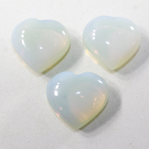 3 Opalite Hearts Combined Weight of  247 Grams #3341 Gemstone Hearts